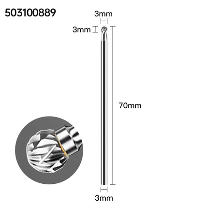 Carbide Rotary Burrs with 3mm Shank Diameter, 50mm/70mm/100mm Overall Length