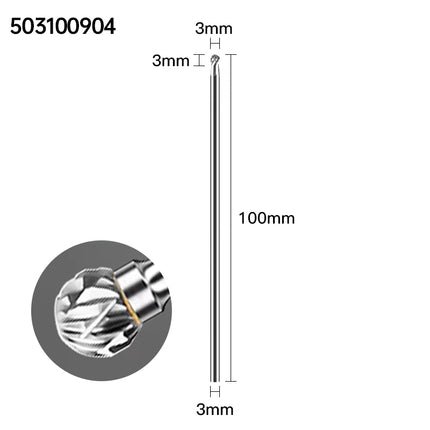 Carbide Rotary Burrs with 3mm Shank Diameter, 50mm/70mm/100mm Overall Length