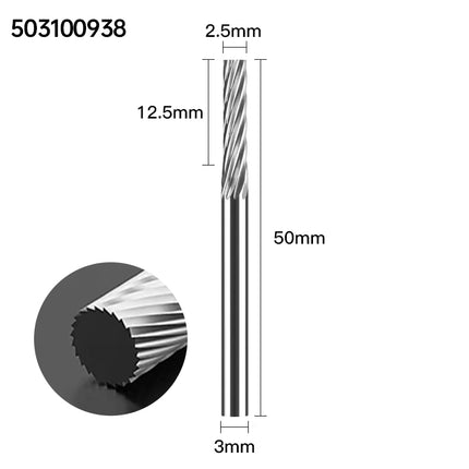 Carbide Rotary Burrs with 3mm Shank Diameter, 50mm/70mm/100mm Overall Length