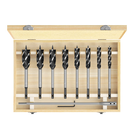 HUHAO 10PCS Twist Drill Bit Set Wood With Box Hole Opener Drill Bit Fast Cut Auger Carpenter Joiner Tool Suit for Woodworking