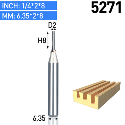 TCT Straight End Mill Router Bits Carbide Cutter for Wood CNC Engraving Tool