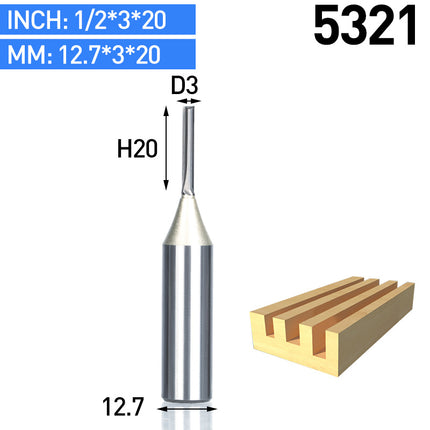 TCT Straight End Mill Router Bits Carbide Cutter for Wood CNC Engraving Tool