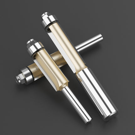 HUHAO 1/2 1/4 Shank Wood Flush Trim Router Bits With Bearing Woodworking Milling Cutter Carbide Endmill Straight Flush Tools DIY