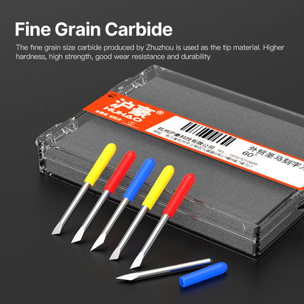 HUHAO SUMMA Blade 5pcs with Transparent Case Summa 30 Degrees Cutting Plotter Blade Carbide 30 45 60 Degrees Blade For Vinyl