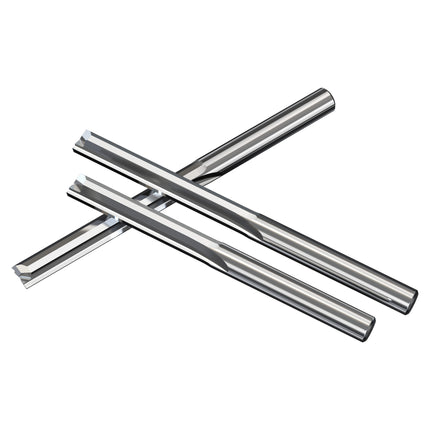 HUHAO 3.175mm 4mm 6mm Shank Straight Slot 2 Flute Milling Cutter Carbide Steel End Mill CNC Wood Router Bit Engraving Bit Tools