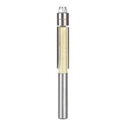 HUHAO 2 Flute Flush Trim Router Bit for Wood 1/4 Shank Woodworking Tools Trimming Cutter With Bearing CNC Endmill Milling Cutter