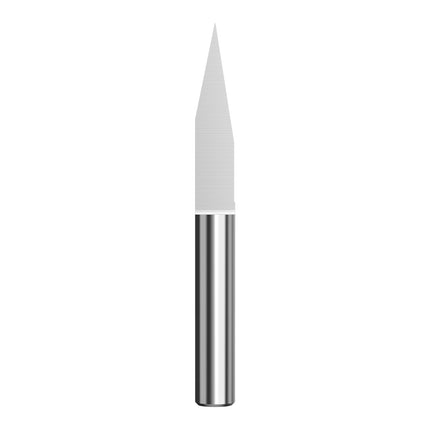 HUHAO Milling Cutter Flat Bottom Carbide End Mill  20 25 30 Degrees Tip 0.1mm 4mm Shank CNC Engraving Bit Carving Router Cutters