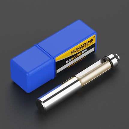 HUHAO 1/2 1/4 Shank Wood Flush Trim Router Bits With Bearing Woodworking Milling Cutter Carbide Endmill Straight Flush Tools DIY