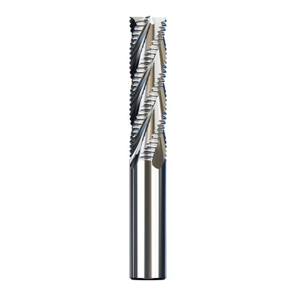 HUHAO 4 Flutes Aluminum Roughing End Mill Full-Grinding Wave Edge Milling Cutter HSS Endmills Open-Coarse End Mill