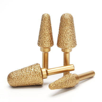 Rotary File Iron Steel Burr 3PCS 6mm Diamond Grinding Head 60mm Long Polish Bit for Engraving Polishing Stone Rotary Tools
