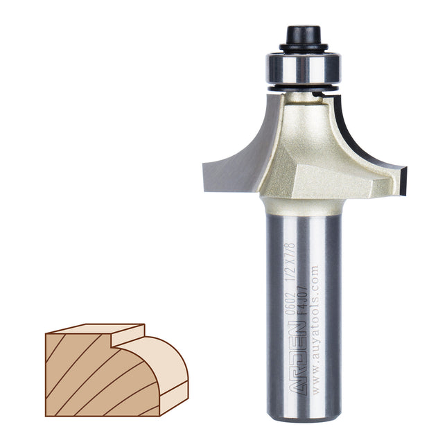 ARDEN Round Corner Chamfering Milling Cutter Carbide Round Over Router Bit Radius Edge Woodworking Trimming CNC Tool Wood MDF