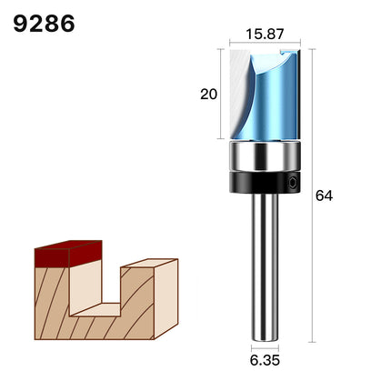 Flush Trim Router Bits Template Pattern Bit Bottom Bearing for Wood Carbide Steel Straight Milling Cutter⭐⭐⭐⭐⭐