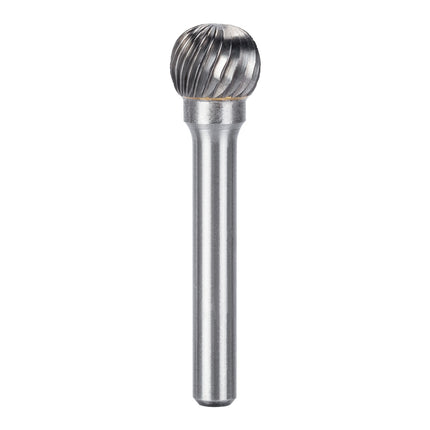 HUHAO D Type Carbide Steel Rotary File Double Groove Grinding Head End Mill Metal Wood Round Ball Type Carving Milling Cutter Burr