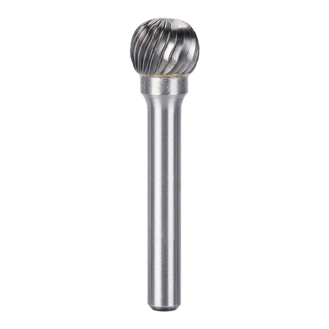 HUHAO D Type Carbide Steel Rotary File Double Groove Grinding Head End Mill Metal Wood Round Ball Type Carving Milling Cutter Burr