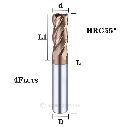 Carbide Radius End Cutter Mill Aluminium Cnc Milling Cutter For Metal Tungsten Steel CNC Maching Endmils