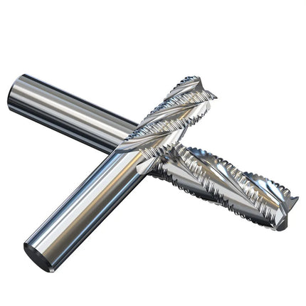 HUHAO 4 Flutes Aluminum Roughing End Mill Full-Grinding Wave Edge Milling Cutter HSS Endmills Open-Coarse End Mill