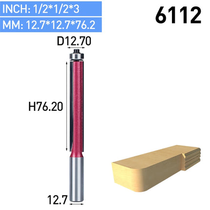 1pc 1/2" Shank Flush Trim Router Bits For Wood Trimming Cutters With Bearing Woodworking Industrial Grade Milling Cutter⭐⭐⭐⭐⭐
