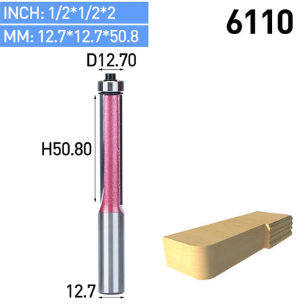 1pc 1/2" Shank Flush Trim Router Bits For Wood Trimming Cutters With Bearing Woodworking Industrial Grade Milling Cutter⭐⭐⭐⭐⭐