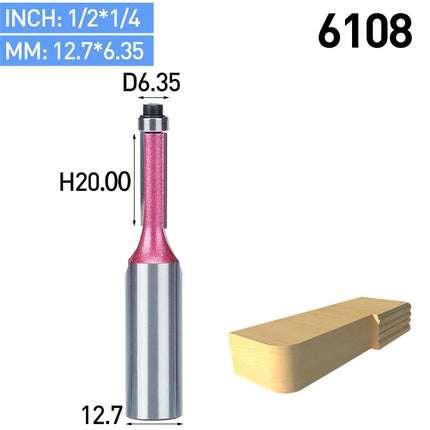 1pc 1/2" Shank Flush Trim Router Bits For Wood Trimming Cutters With Bearing Woodworking Industrial Grade Milling Cutter⭐⭐⭐⭐⭐