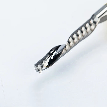HUHAO 4mm Single Flute Spiral Cutter router bit CNC For Acrylic PVC MDF End Mill Carbide Milling Cutter