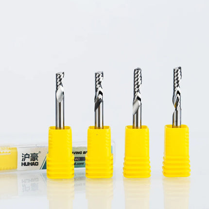 HUHAO 4mm Single Flute Spiral Cutter router bit CNC For Acrylic PVC MDF End Mill Carbide Milling Cutter