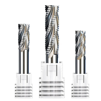 HUHAO 4 Flutes Aluminum Roughing End Mill Full-Grinding Wave Edge Milling Cutter HSS Endmills Open-Coarse End Mill
