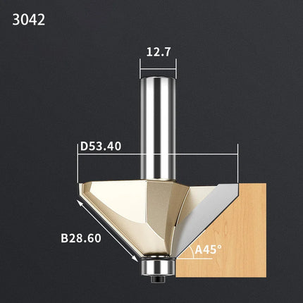 HUHAO Professional 45-Degree Chamfer Woodworking Milling Cutter Wood Edge Trimming Bevel Cutter Router Bit with Bearing Guide⭐⭐⭐⭐⭐