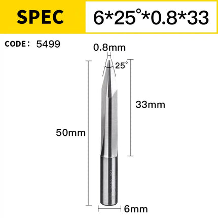 HUHAO 3D 6mm Shank Engraving Bit V Shape Milling Cutter 2 Flutes Carbide End Mill CNC Router Bit for Wood MDF Woodworking Tools