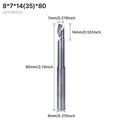 HUHAO 8mm 10mm Shank Milling Cutter Carbide End Mills for Aluminium Metal Single Flute DLC Coated Router Bits Cutting CNC Tools