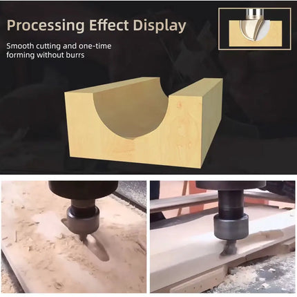 HUHAO Round Ball Nose Cove Router Bit CNC Milling Bit Radius Core Box Solid Milling Cutter for Wood