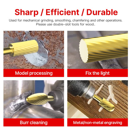 HUHAO Rotary Burrs Rotary File Drill Bit Hexagon Shank Titanium Coating Carbide Steel Electric Screw Alloy CNC Milling Cutter
