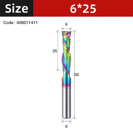 Up Down Cut Compression 2 Flutes Spiral Carbide Milling Cutter Router Bits CNC End Mill DLC Coating