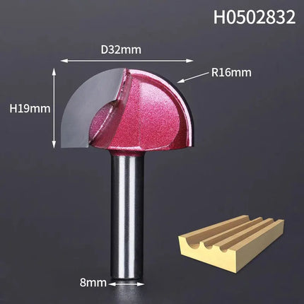 HUHAO 6mm 8mm Shank Ball Nose Milling Cutter For Wood End Mill Round Nose Cove CNC Router Bit Carbide Steel Woodworking Tools