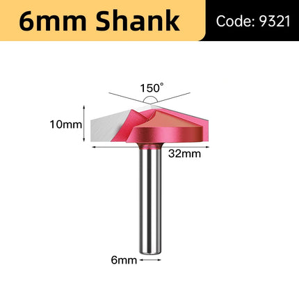 V Shape Wood Router Bit 60 90 120 150 Degrees 3D Engraving Bit for Wood Cutting Slotting