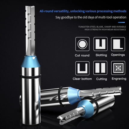 HUHAO 12.7mm Straight Milling Cutter TCT Trimming Slotting Wood CNC Router Bit MDF Engraving Carbide End Mill Woodworking Tool