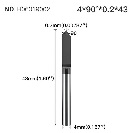 HUHAO 4mm Shank Bottom Carbide Engraving Router Bits for Metal Wood Stainless Steel Titanium Coating Milling Cutter PCB CNC Tool
