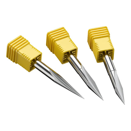 HUHAO 3D 6mm Shank Engraving Bit V Shape Milling Cutter 2 Flutes Carbide End Mill CNC Router Bit for Wood MDF Woodworking Tools