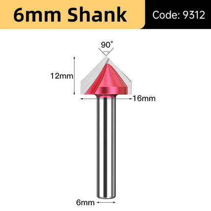 V Shape Wood Router Bit 60 90 120 150 Degrees 3D Engraving Bit for Wood Cutting Slotting