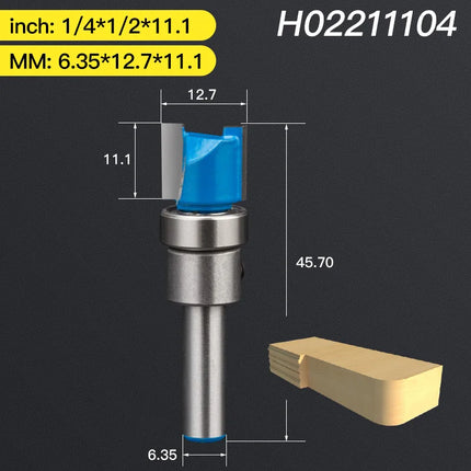 HUHAO 6.35mm Shank Milling Cutter With Bearing Flush Trim Straight Router Bit Wood End Mill for Woodworking Template Bottom Tool⭐⭐⭐⭐⭐