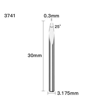 HUHAO 3.175mm Shank 3 Edge Pyramid Engraving Bit 20-90 Degrees Carbide Milling Cutter 0.1 0.2 0.3mm Wood End Mill CNC Router Bit