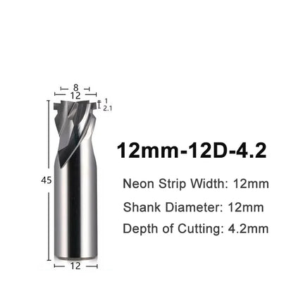 6mm 8mm 12mm Neon Light Stripe Milling Cutter CNC Router Bits LED Neon Bendable End Mill For Led Neon Signmaking