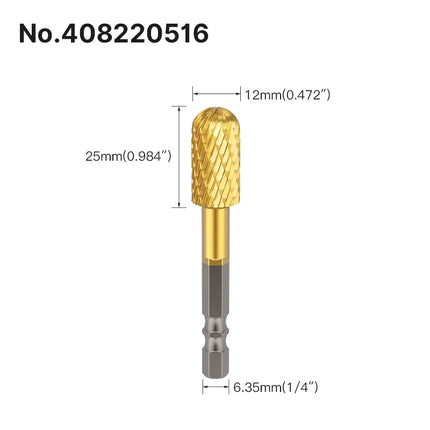 HUHAO Rotary Burrs Rotary File Drill Bit Hexagon Shank Titanium Coating Carbide Steel Electric Screw Alloy CNC Milling Cutter