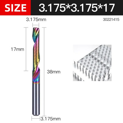 HUHAO 3.175 4 6 8mm Single Flute End Mill HRC70 Aluminum Spiral Router Bit DLC Coating Carbide Steel CNC Solid Milling Cutter