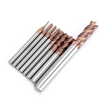 HUHAO 4mm 5mm 6mm 8mm HRC55 Milling Cutter 4 Flutes Flat End Mill CNC Maching Endmills Alloy Coating Carbide Steel CNC Tools