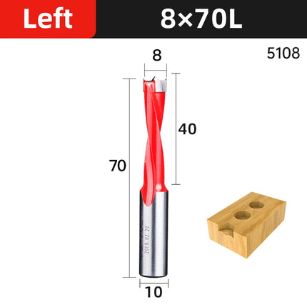 HUHAO 2 Flute Left/Right Forstner Wood Drill Bits 10mm Shank Drill Bits Router Bits Wood Alloy Hole Opener Woodworking Tools
