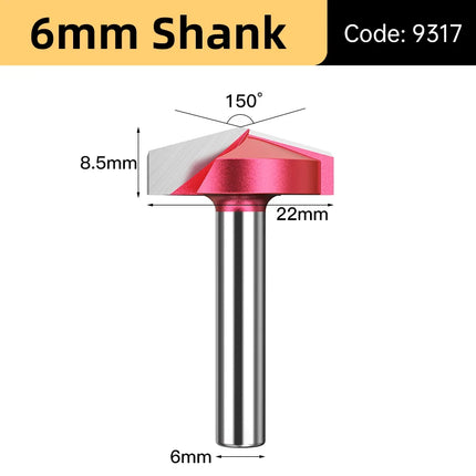 V Shape Wood Router Bit 60 90 120 150 Degrees 3D Engraving Bit for Wood Cutting Slotting
