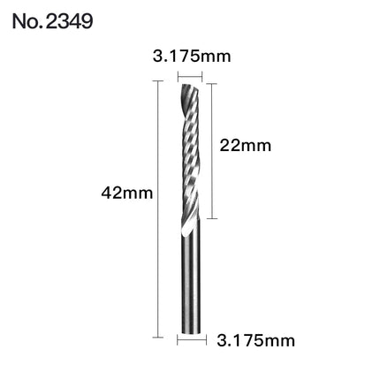 HUHAO 1PCS 3.175mm Shank Single Flute Spiral Milling Cutter Carbide End Mill CNC Router Bit Engraving Cut for Acrylic Wood MDF
