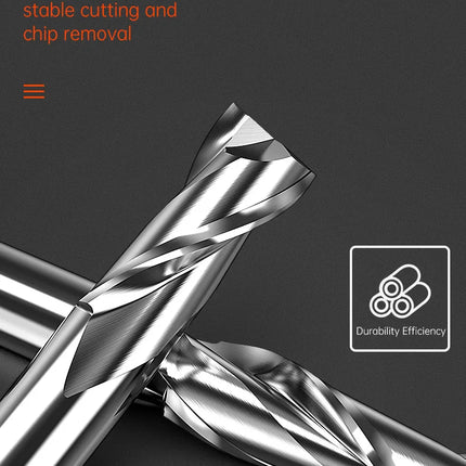 HUHAO 2PCS HRC65 Milling Cutter 2 Flute Straight Shank CNC Router Bit 4 6 8 20mm CNC Tools End Mill for Aluminum Stainless Metal