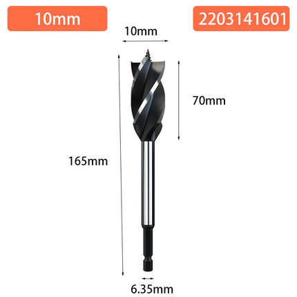 HUHAO 10mm-35mm Twist Drill Bit Set 6.35mm Shank Wood Fast Cut Auger Drill Bits Long Four Slot Carbide Woodworking Slotting Tool
