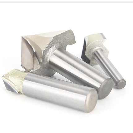 HUHAO 90 Degree V-type Woodworking Milling Cutter Carbide CNC Router Bit V Groove For Wood MDF Cutting Slotting Engraving Tools
